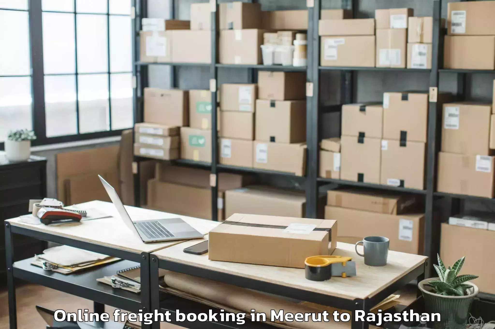 Trusted Meerut to Sanganeer Airport Jai Online Freight Booking